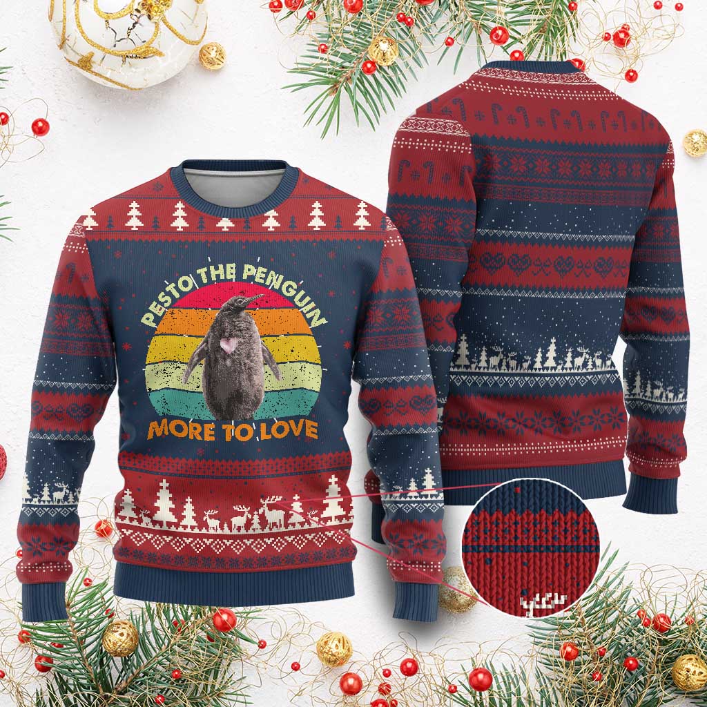 Pesto The Penguin Ugly Christmas Sweater More To Love Vintage Sunset Retro TS11 Burgundy Print Your Wear