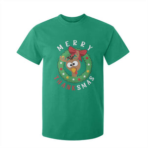 Funny Thanksgiving Christmas T Shirt For Kid Merry Thanksmas Turkey Reindeer Antler TS11 Irish Green Print Your Wear