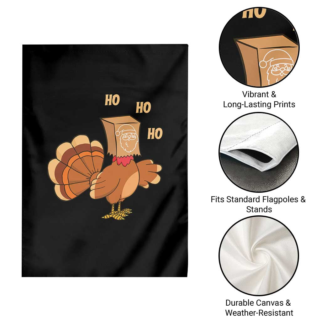 Funny Thanksgiving Christmas Triple Ho Santa Turkey Garden Flag TS11 Print Your Wear