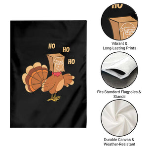 Funny Thanksgiving Christmas Triple Ho Santa Turkey Garden Flag TS11 Print Your Wear