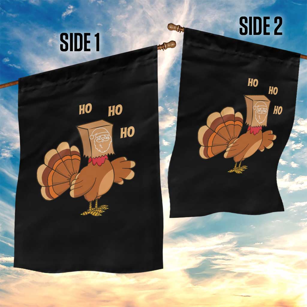 Funny Thanksgiving Christmas Triple Ho Santa Turkey Garden Flag TS11 Print Your Wear