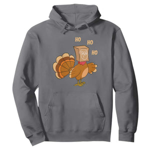 Funny Thanksgiving Christmas Triple Ho Santa Turkey Hoodie TS11 Charcoal Print Your Wear