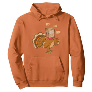 Funny Thanksgiving Christmas Triple Ho Santa Turkey Hoodie TS11 Orange Print Your Wear