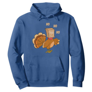 Funny Thanksgiving Christmas Triple Ho Santa Turkey Hoodie TS11 Royal Blue Print Your Wear