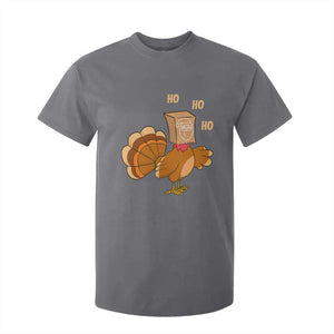 Funny Thanksgiving Christmas Triple Ho Santa Turkey T Shirt For Kid TS11 Charcoal Print Your Wear