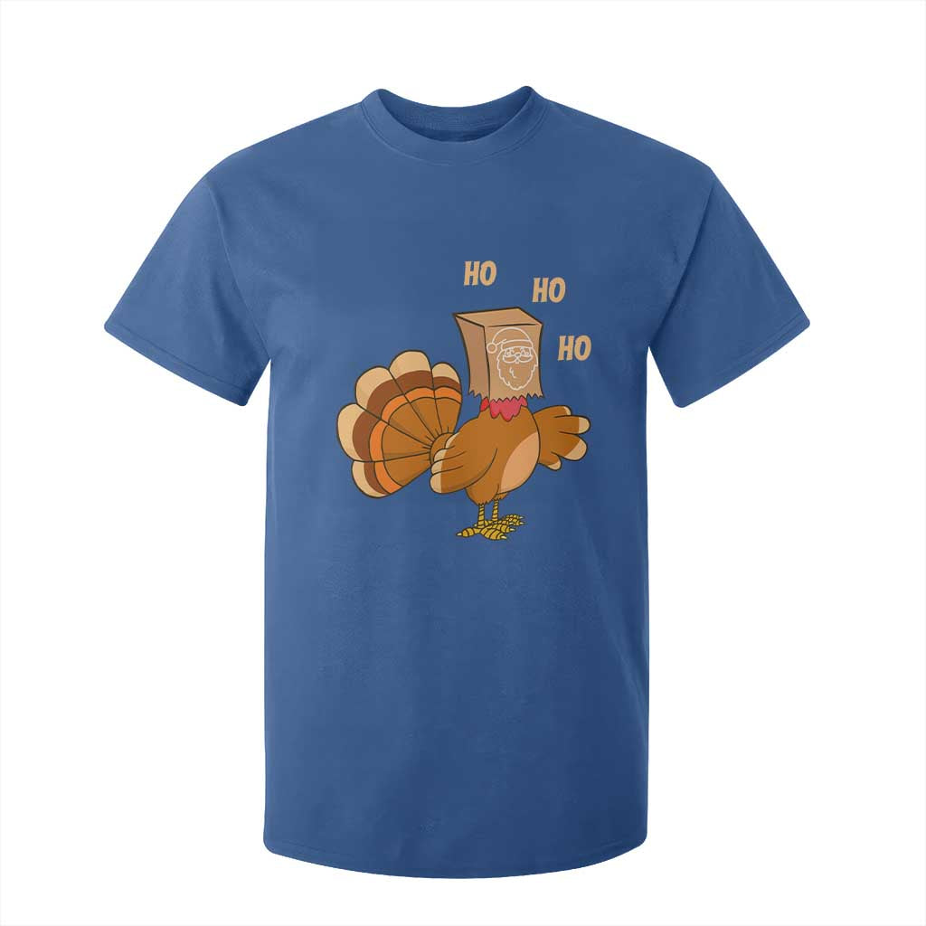 Funny Thanksgiving Christmas Triple Ho Santa Turkey T Shirt For Kid TS11 Royal Blue Print Your Wear