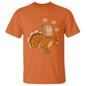Funny Thanksgiving Christmas Triple Ho Santa Turkey T Shirt TS11 Orange Print Your Wear