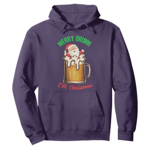 Funny Christmas Beer Hoodie Merry Drunk I'm Xmas Wasted Santa TS11 Purple Print Your Wear