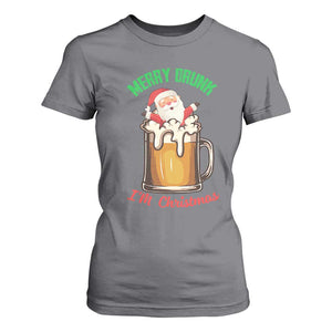 Funny Christmas Beer T Shirt For Women Merry Drunk I'm Xmas Wasted Santa TS11 Charcoal Print Your Wear