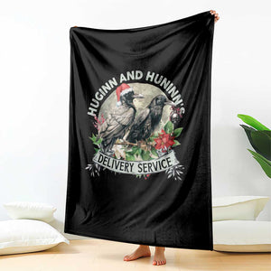 Christmas Viking Throw Blanket Huginn And Hunninn's Delivery Service Raven TS11 Print Your Wear