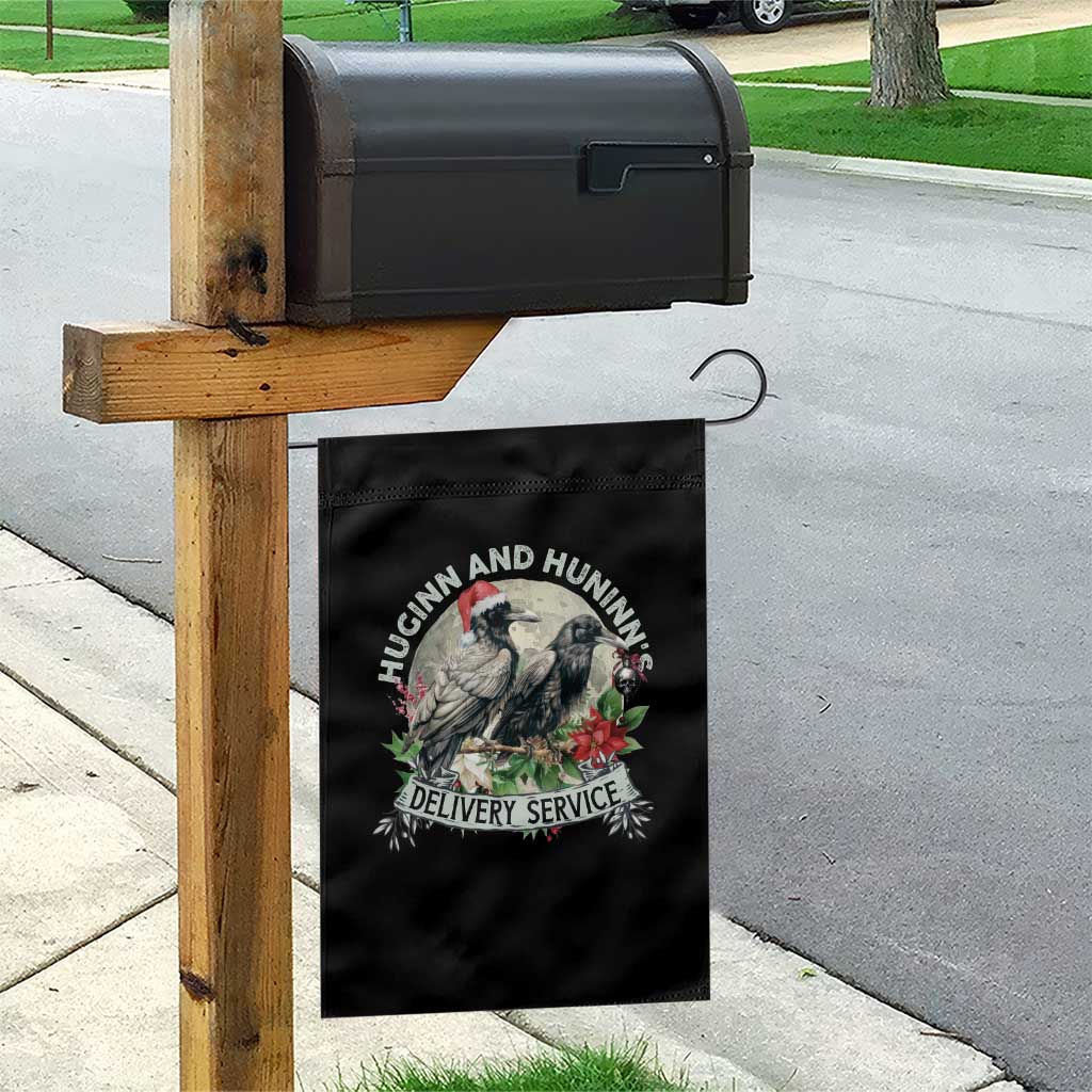 Christmas Viking Garden Flag Huginn And Hunninn's Delivery Service Raven TS11 Print Your Wear