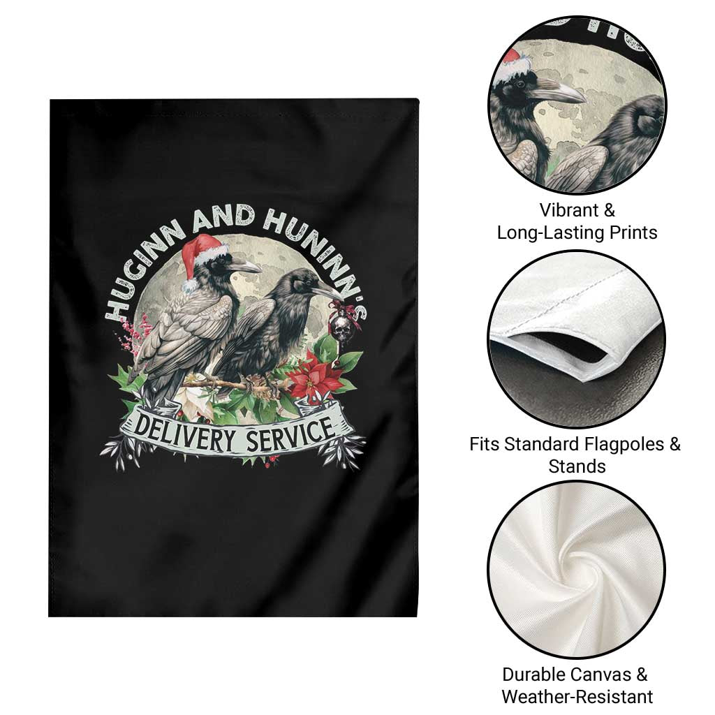 Christmas Viking Garden Flag Huginn And Hunninn's Delivery Service Raven TS11 Print Your Wear