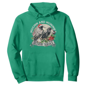 Christmas Viking Hoodie Huginn And Hunninn's Delivery Service Raven TS11 Irish Green Print Your Wear