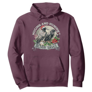 Christmas Viking Hoodie Huginn And Hunninn's Delivery Service Raven TS11 Maroon Print Your Wear