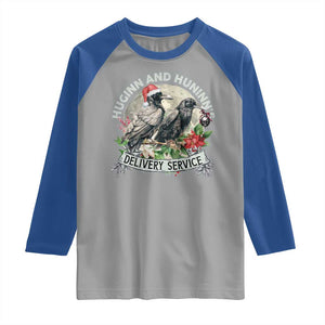 Christmas Viking Raglan Shirt Huginn And Hunninn's Delivery Service Raven TS11 Sport Gray Royal Print Your Wear