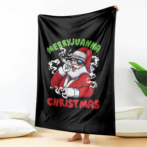 Funny Christmas Weed Throw Blanket Merryjuanna Christmas Santa Xmas TS11 Print Your Wear