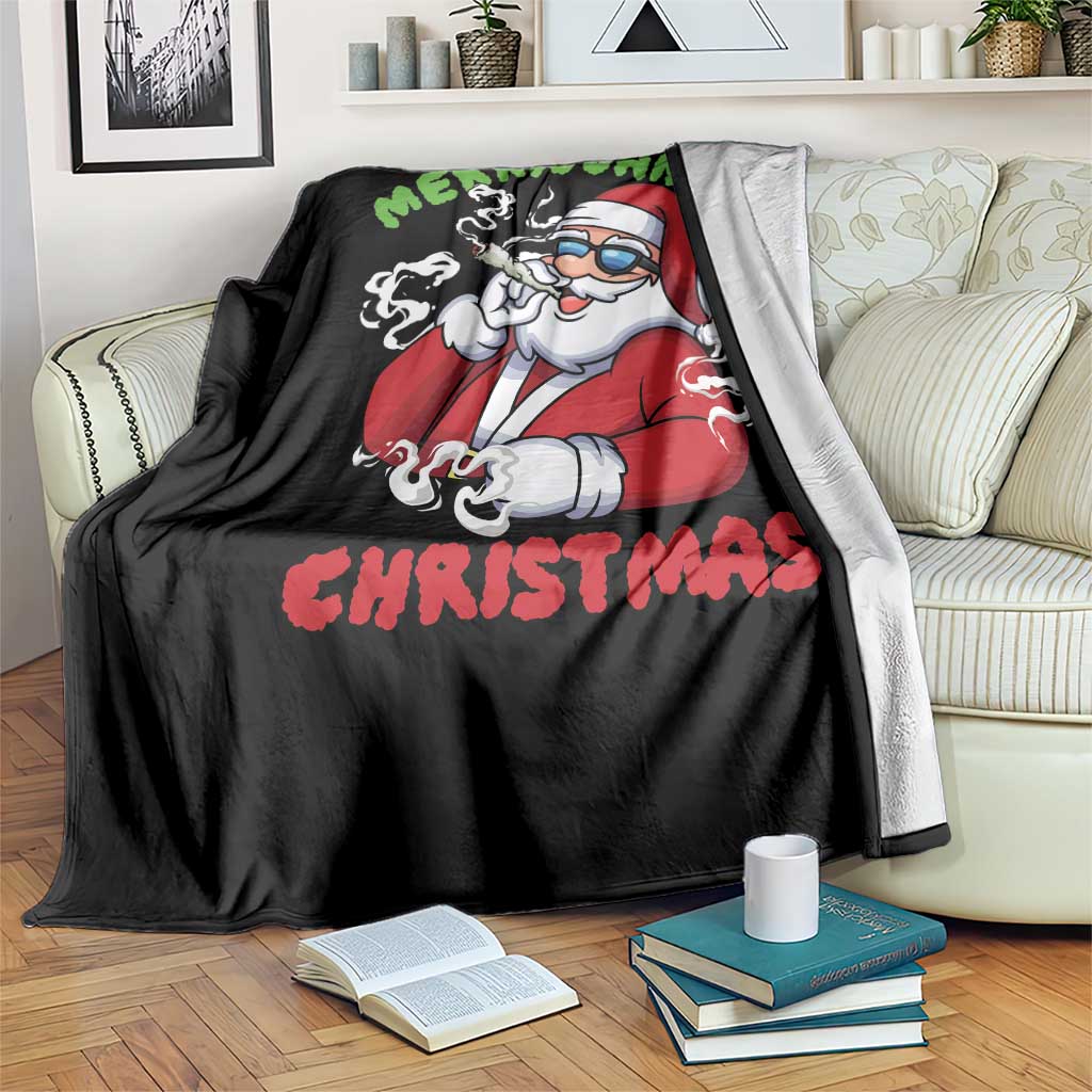 Funny Christmas Weed Throw Blanket Merryjuanna Christmas Santa Xmas TS11 Print Your Wear