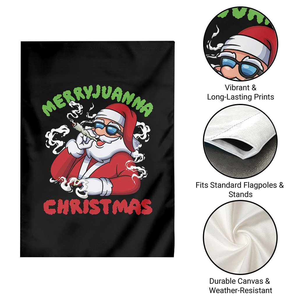Funny Christmas Weed Garden Flag Merryjuanna Christmas Santa Xmas TS11 Print Your Wear