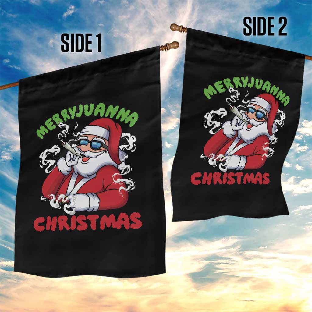 Funny Christmas Weed Garden Flag Merryjuanna Christmas Santa Xmas TS11 Print Your Wear