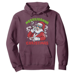 Funny Christmas Weed Hoodie Merryjuanna Christmas Santa Xmas TS11 Maroon Print Your Wear