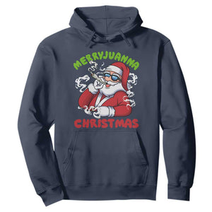Funny Christmas Weed Hoodie Merryjuanna Christmas Santa Xmas TS11 Navy Print Your Wear