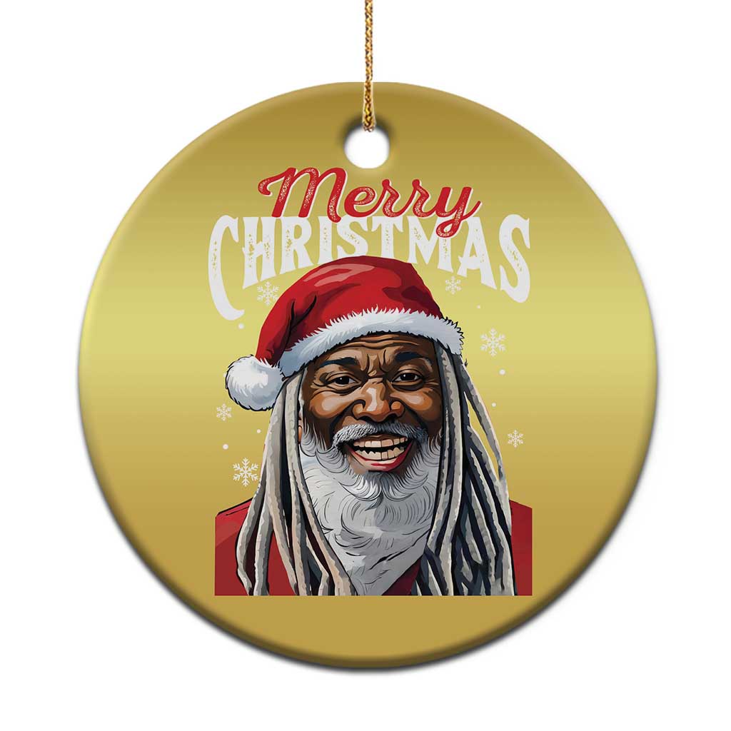 Merry Xmas Dreadlocks Black Santa Christmas Ornament TS11 Print Your Wear