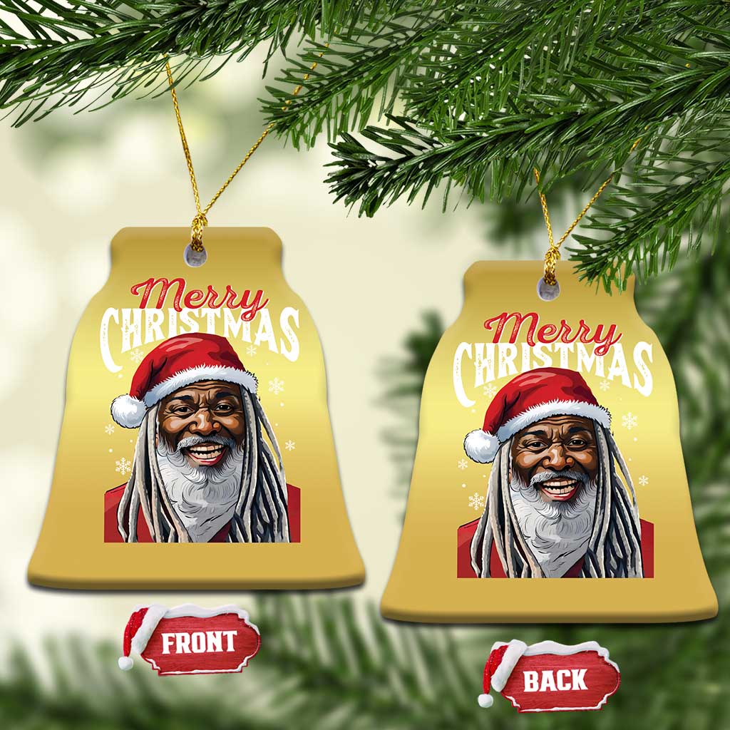 Merry Xmas Dreadlocks Black Santa Christmas Ornament TS11 Bell Flake Gold Print Your Wear
