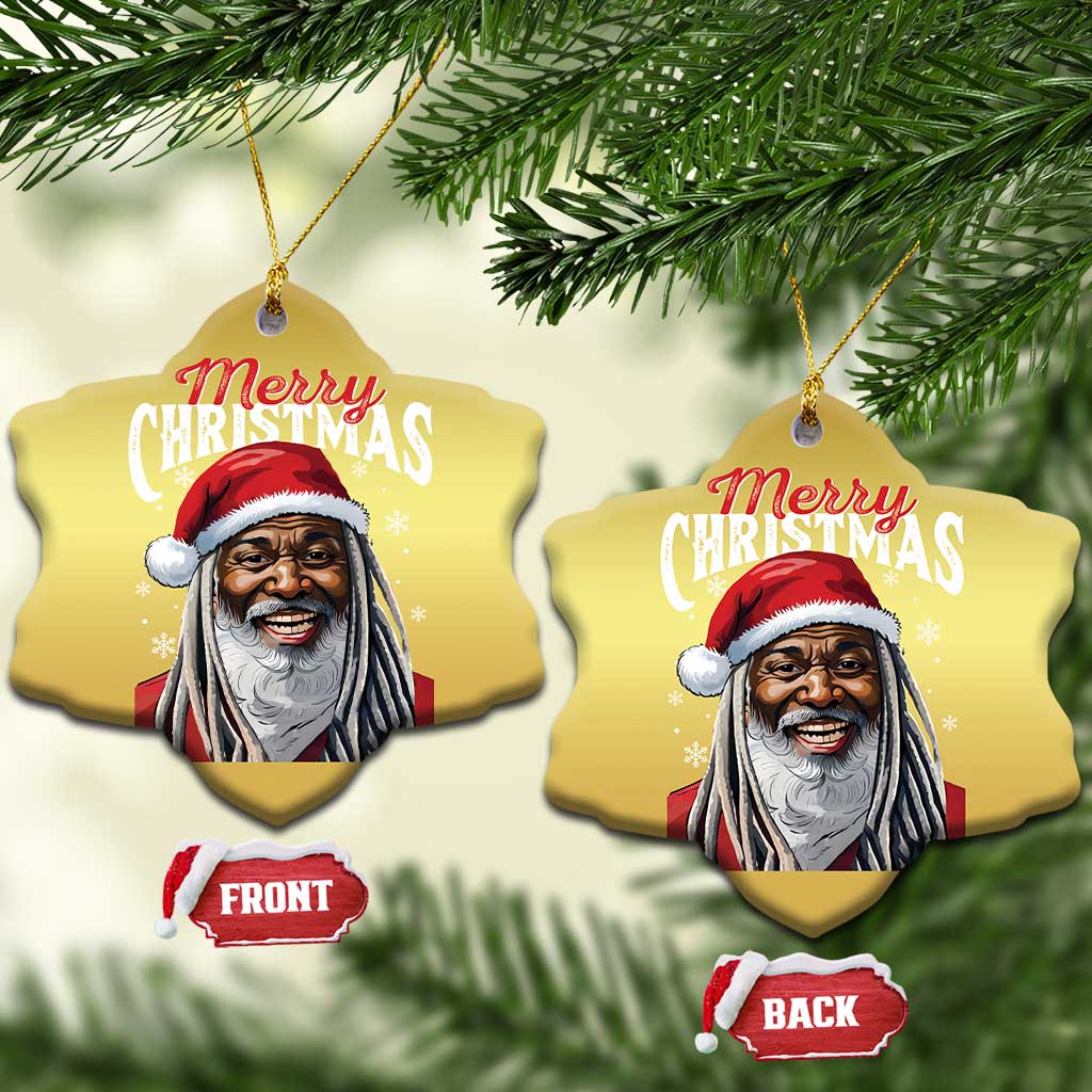 Merry Xmas Dreadlocks Black Santa Christmas Ornament TS11 Snow Flake Gold Print Your Wear
