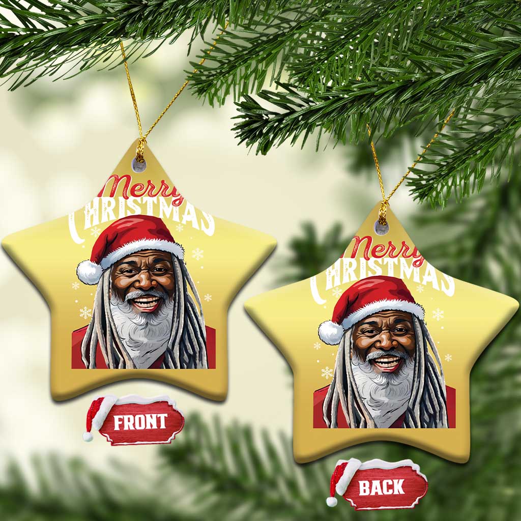 Merry Xmas Dreadlocks Black Santa Christmas Ornament TS11 Star Gold Print Your Wear