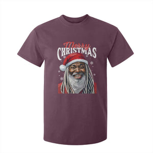 Merry Christmas Dreadlocks Black Santa T Shirt For Kid TS11 Maroon Print Your Wear