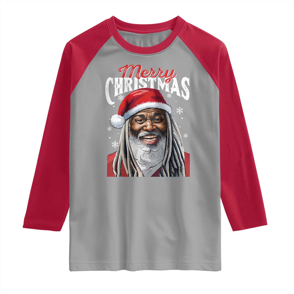 Merry Christmas Dreadlocks Black Santa Raglan Shirt TS11 Sport Gray Red Print Your Wear