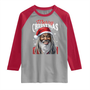 Merry Christmas Dreadlocks Black Santa Raglan Shirt TS11 Sport Gray Red Print Your Wear