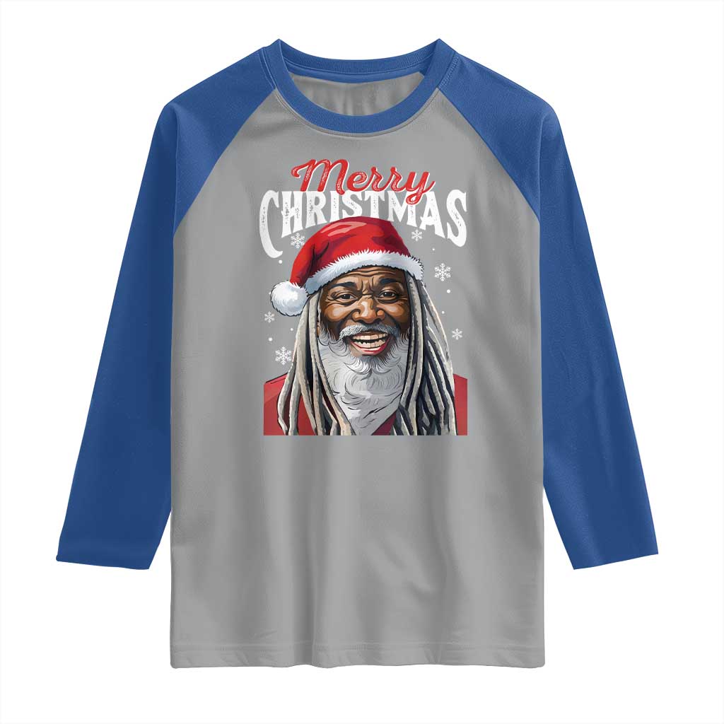 Merry Christmas Dreadlocks Black Santa Raglan Shirt TS11 Sport Gray Royal Print Your Wear