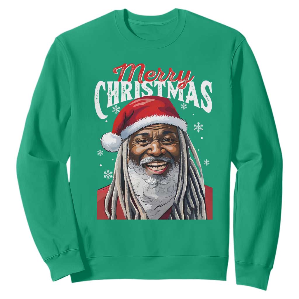 Merry Christmas Dreadlocks Black Santa Sweatshirt TS11 Irish Green Print Your Wear