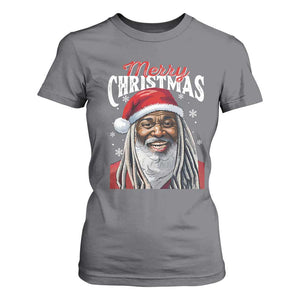 Merry Christmas Dreadlocks Black Santa T Shirt For Women TS11 Charcoal Print Your Wear