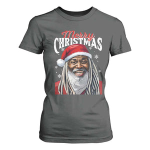 Merry Christmas Dreadlocks Black Santa T Shirt For Women TS11 Dark Heather Print Your Wear