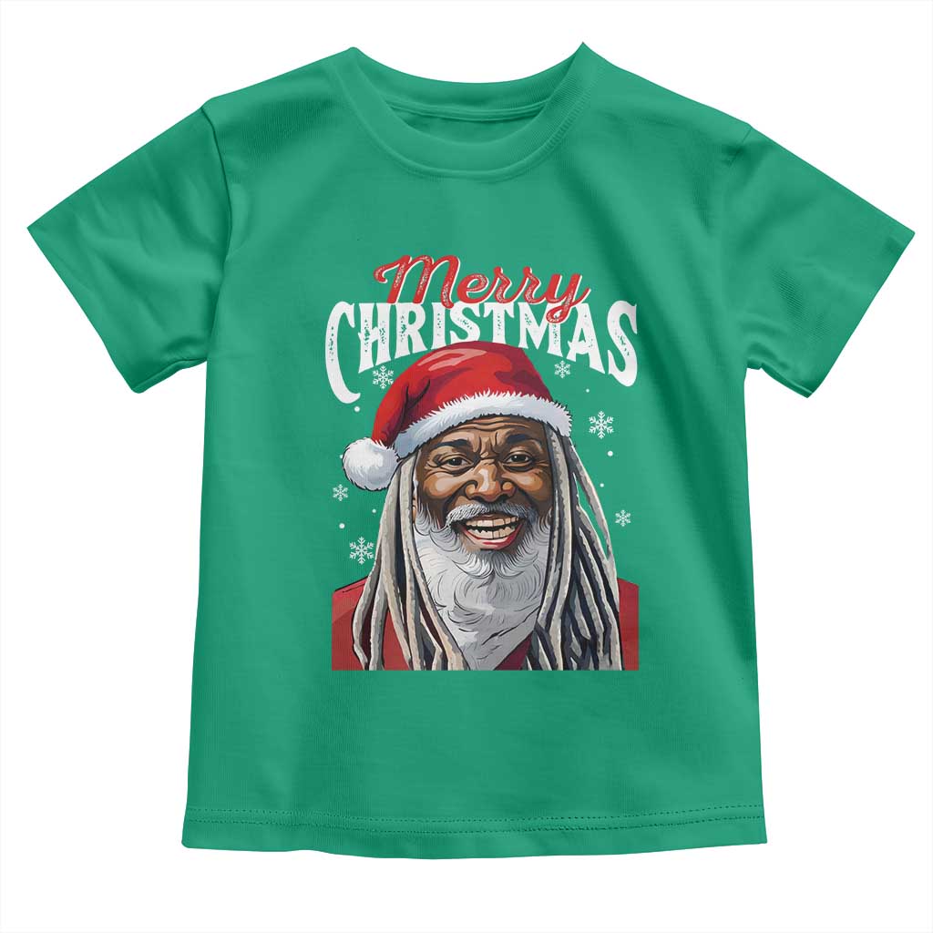 Merry Christmas Dreadlocks Black Santa Toddler T Shirt TS11 Irish Green Print Your Wear