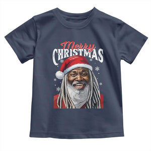 Merry Christmas Dreadlocks Black Santa Toddler T Shirt TS11 Navy Print Your Wear