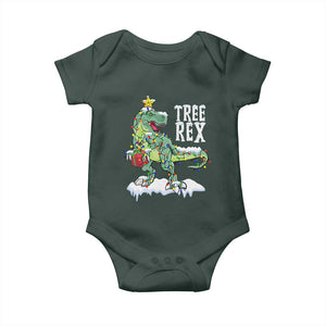 Funny Christmas T-Rex Baby Onesie Tree Rex Dinosaur Xmas Tree TS11 Print Your Wear