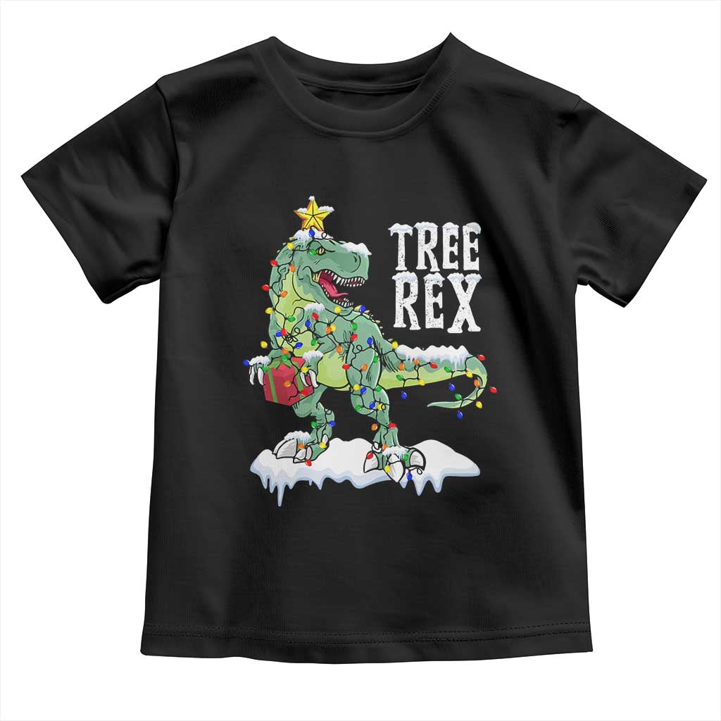Funny Christmas T-Rex Baby Shirt Tree Rex Dinosaur Xmas Tree TS11 Black Print Your Wear