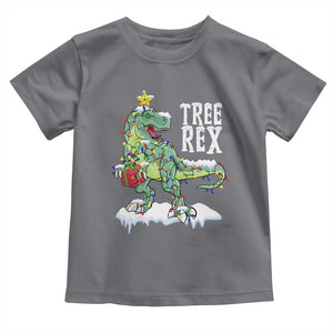 Funny Christmas T-Rex Baby Shirt Tree Rex Dinosaur Xmas Tree TS11 Charcoal Print Your Wear