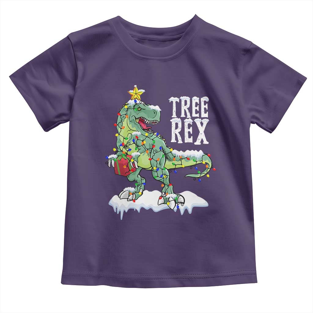 Funny Christmas T-Rex Baby Shirt Tree Rex Dinosaur Xmas Tree TS11 Purple Print Your Wear