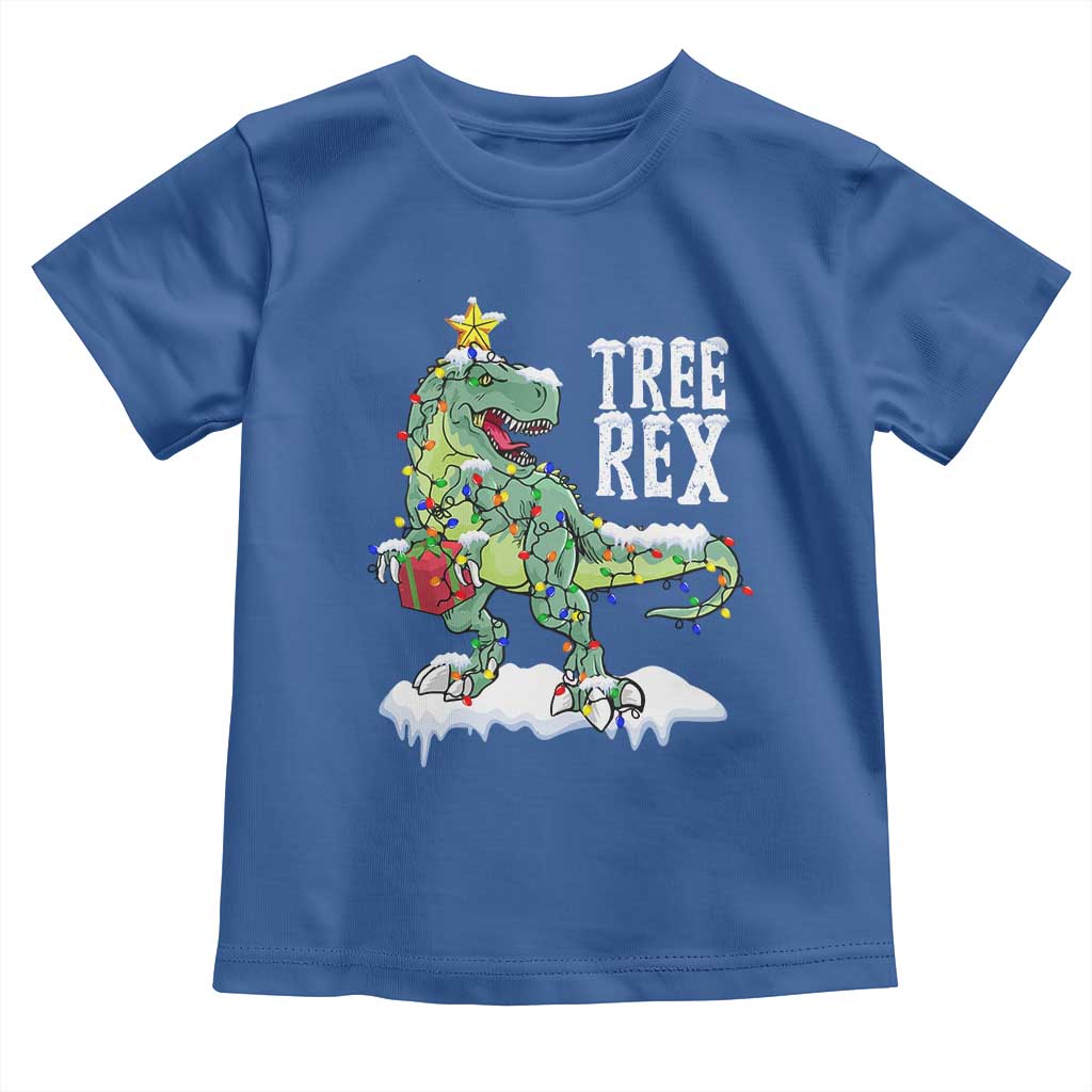 Funny Christmas T-Rex Baby Shirt Tree Rex Dinosaur Xmas Tree TS11 Royal Blue Print Your Wear