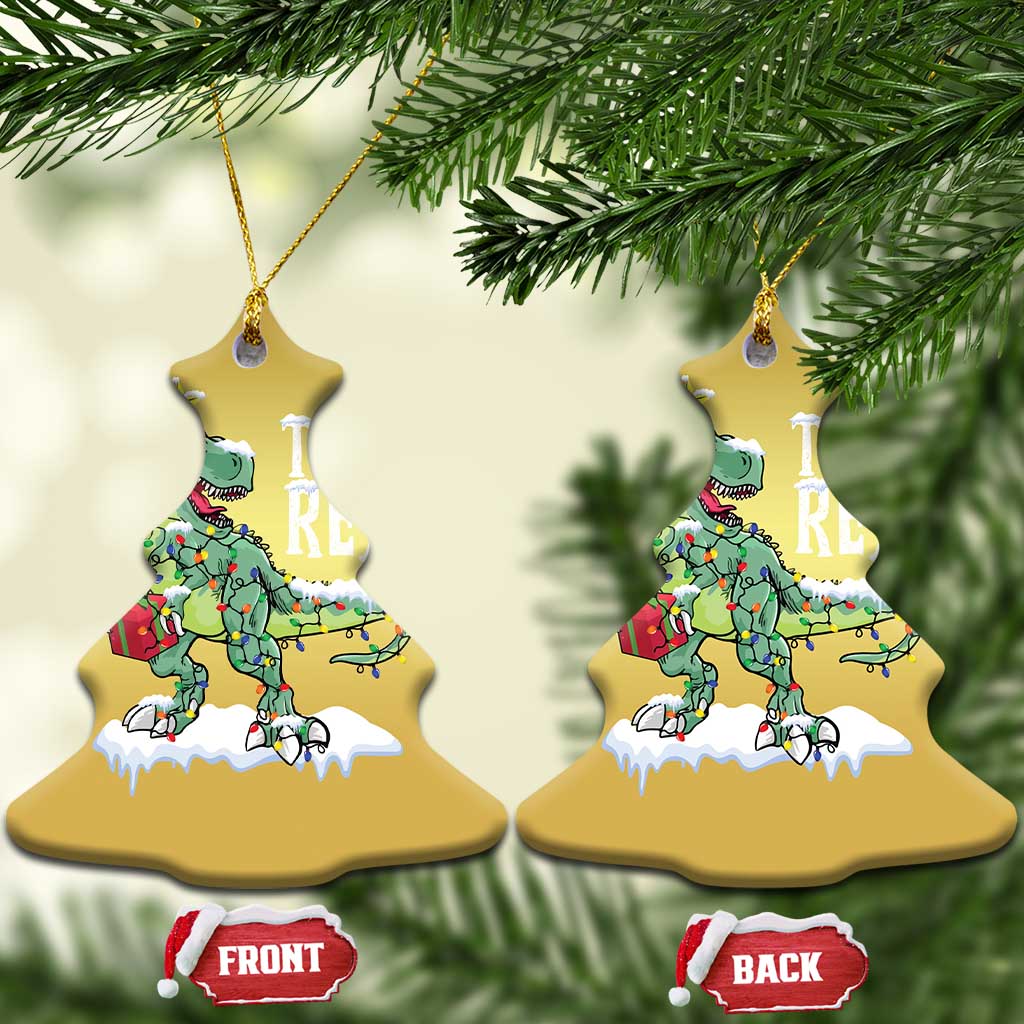 Funny Xmas Dinosaur Christmas Ornament Tree Rex Dinosaur Xmas Tree TS11 Christmas Tree Gold Print Your Wear