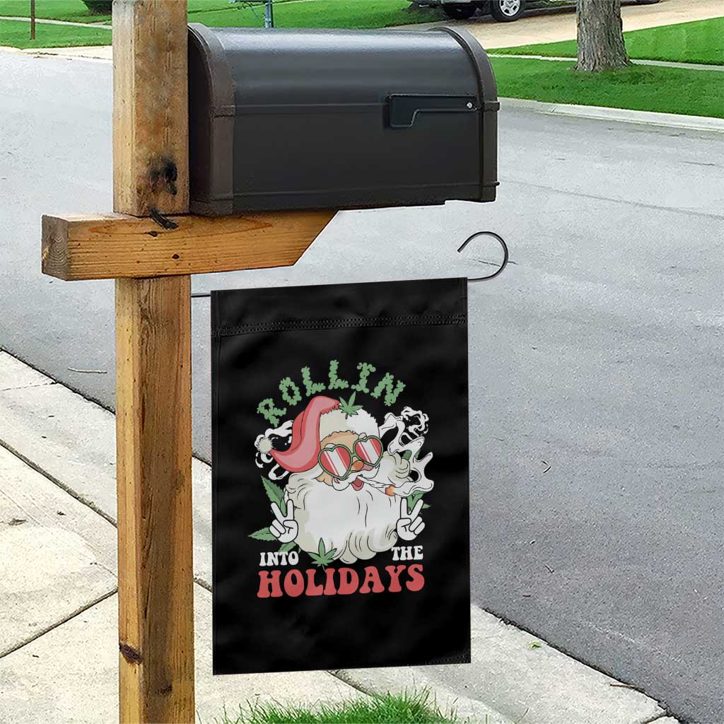 Funny Weed Christmas Garden Flag Rollin Into The Holidays Santa Xmas TS11 Print Your Wear