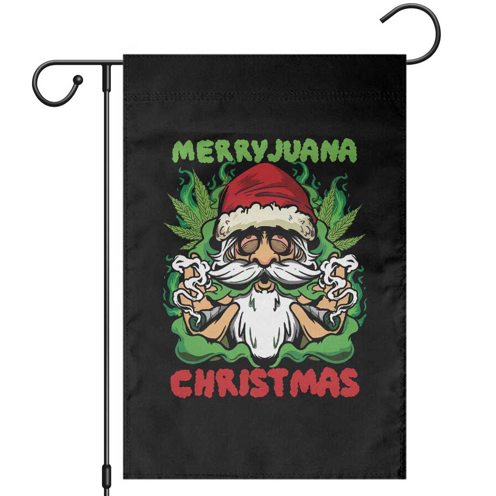 Funny Weed Christmas Garden Flag Merry Juana Xmas Santa TS11 Black Print Your Wear