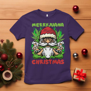 Funny Weed Christmas T Shirt Merry Juana Xmas Santa TS11 Purple Print Your Wear