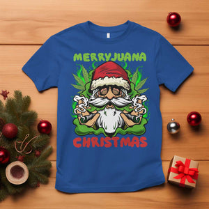 Funny Weed Christmas T Shirt Merry Juana Xmas Santa TS11 Royal Blue Print Your Wear