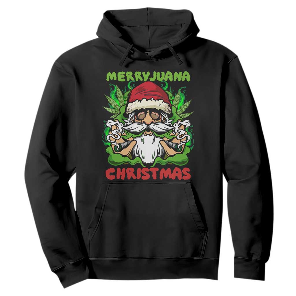 Funny Weed Christmas Hoodie Merry Juana Xmas Santa TS11 Black Print Your Wear