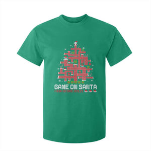 Funny Christmas Santa Gamers T Shirt For Kid Game On Santa Chimney Xmas Tree TS11 Irish Green Print Your Wear